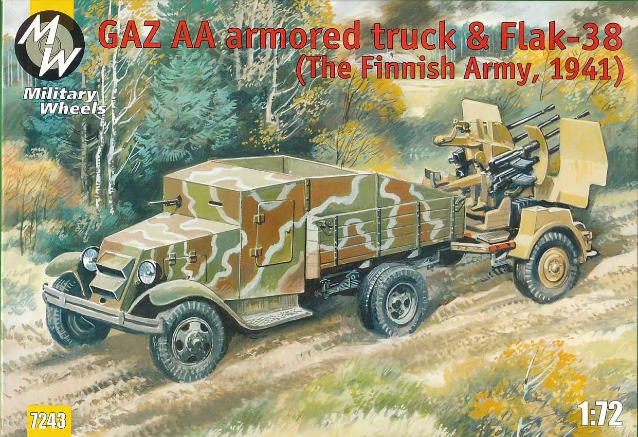 Military Wheels - GAZ AA armored car truck & Flak-38, Fin 